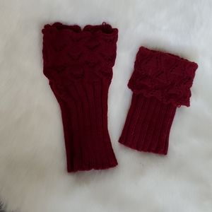 Red knit boot cuffs